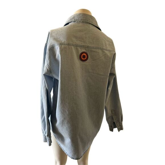 Tia Medium vintage 90s button up denim women’s shirt southwestern decal motif Ar - Picture 3 of 9